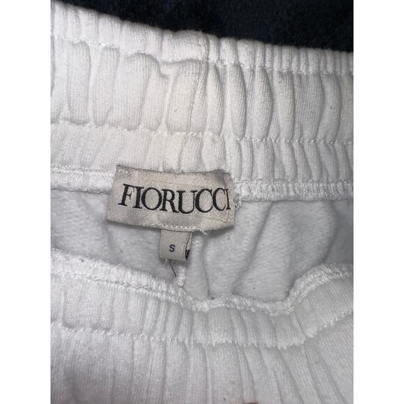 FIORUCCI WHITE FLEECE ANGEL LOGO SHORTS YOGA LOUNGE SWEATSHORTS - Picture 3 of 7